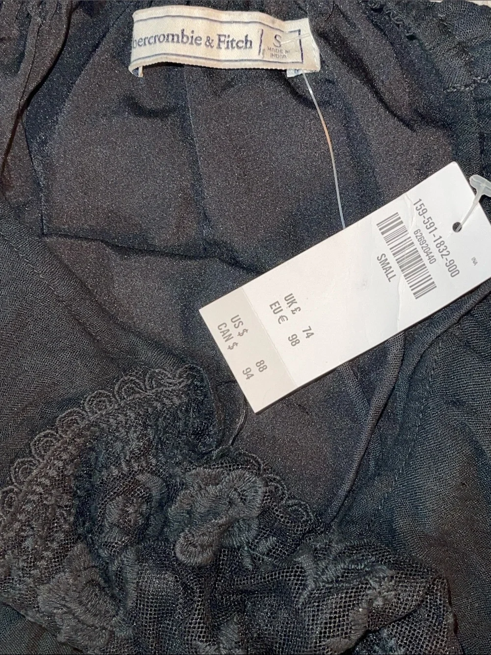 Abercrombie & Fitch Black Halter Lace Maxi Dress